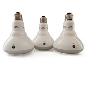 GE LED 8.5W (65W) 5000K Bright White DIMMABLE Bulbs Damp Rated 3Pack Tested